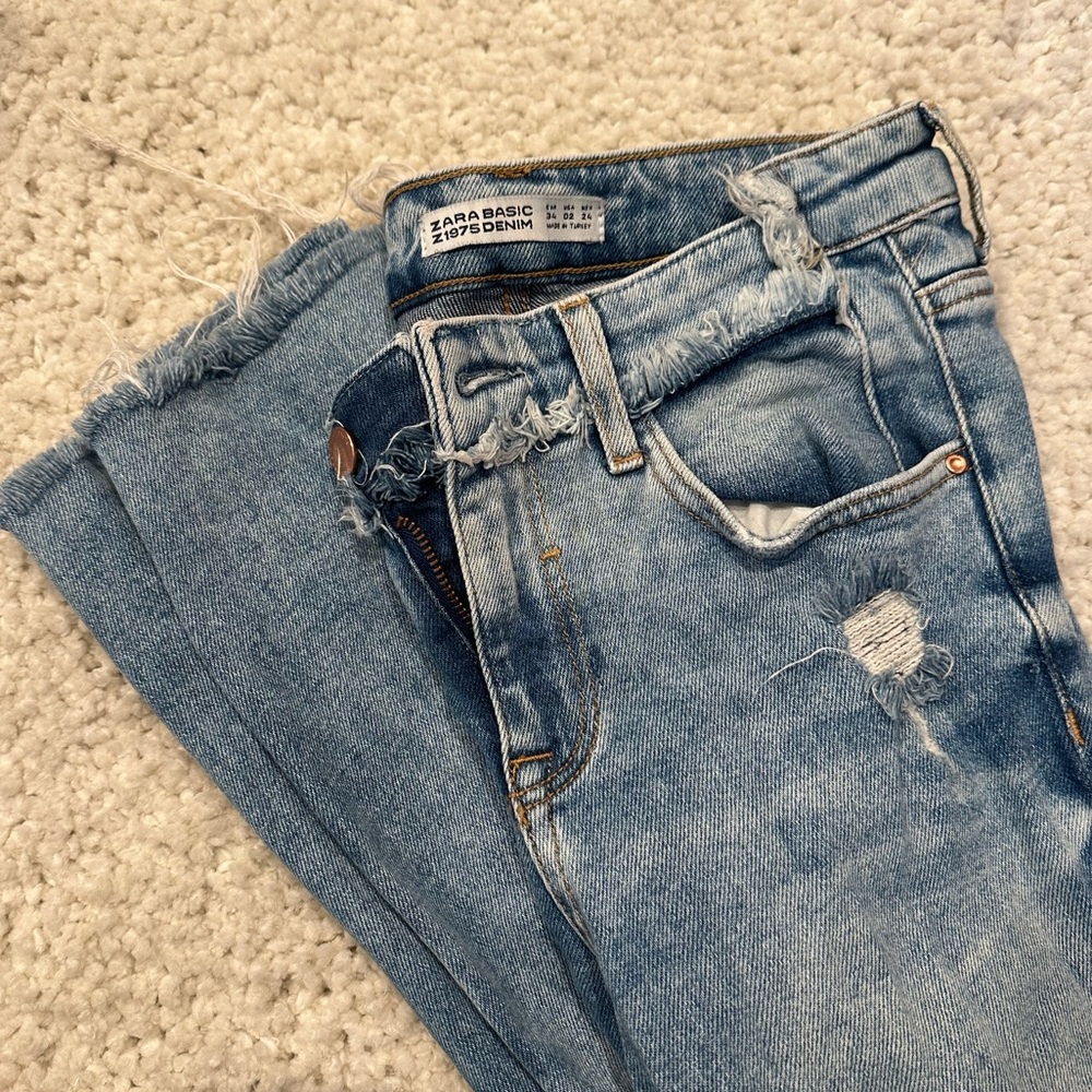 Zara basic wripped jeans womens size 2